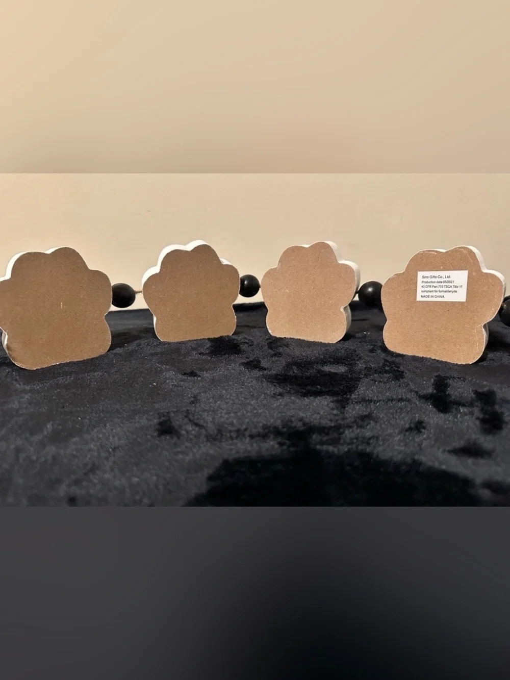 “Love” Pawprint Wooden Block & Bead Decor ~NEW!